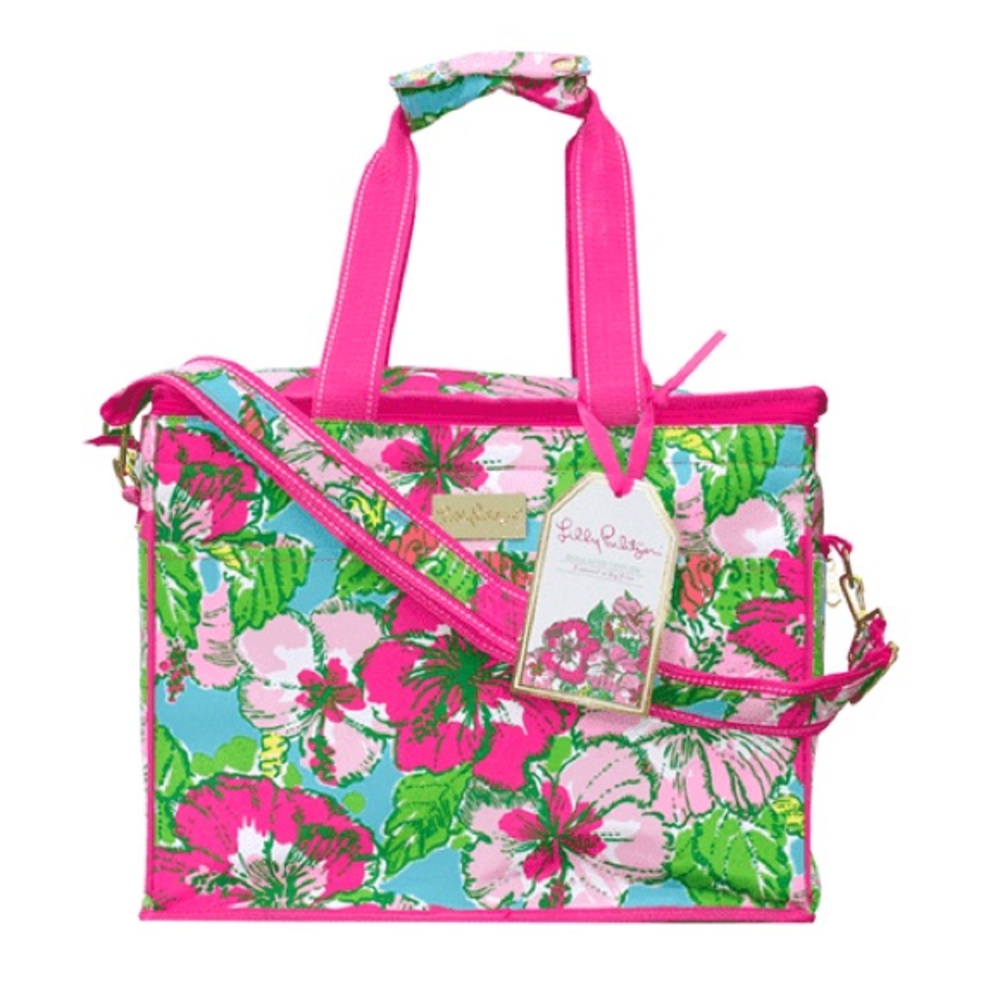 Lilly Pulitzer Exotic Garden Pattern Large Insulated Cooler with Crossbody Strap